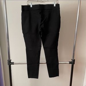 Eddie Bauer Black Ponte Knit Pull On Ankle Pant Leggings Size 14